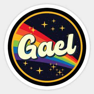 Gael // Rainbow In Space Vintage Style Sticker